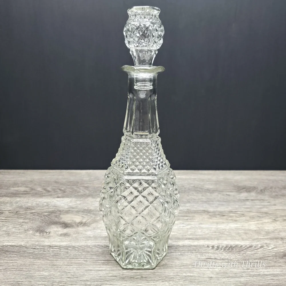 Vintage Anchor‎ Hocking Wexford Crystal Wine Decanter Bottle